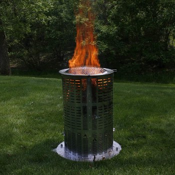 Waste Paper Stainless Steel Burning Barrel Small Fire Cage Burnable Garbage Leaves QILIN Garden Incinerator Four Sizes Gold//Silver//Red